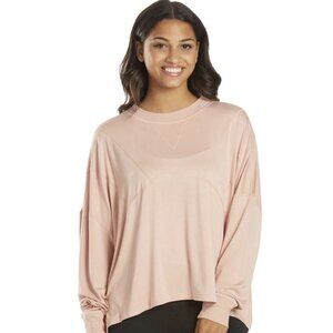 Free People Movement Women's Log Sleeve Oversized Top Size Small Light Pink